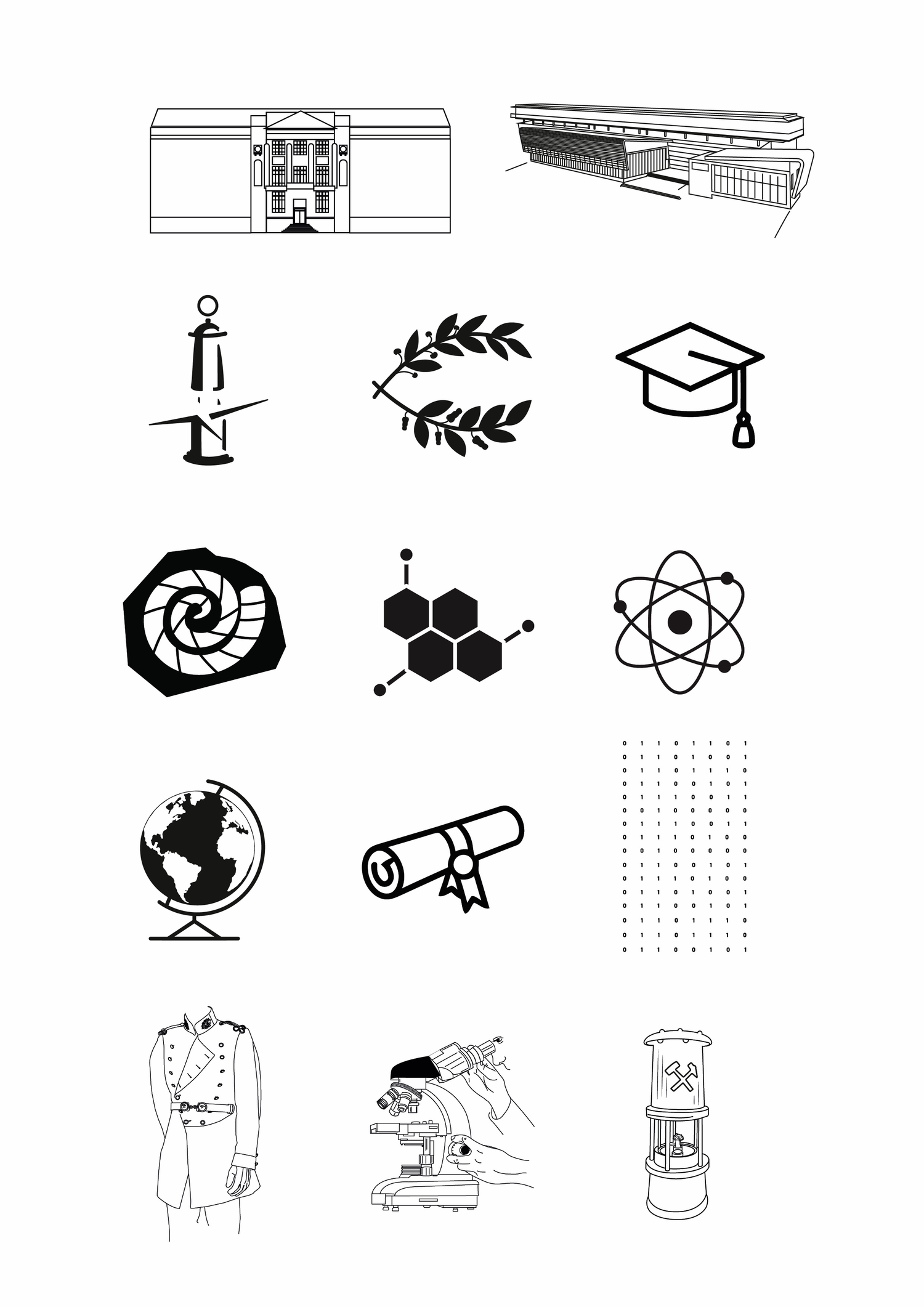 Pictogrammes disponibles pour personnaliser votre tesselle
